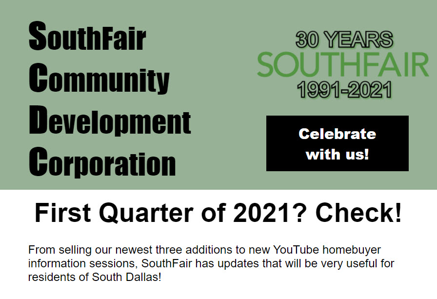 1st Quarter 2021 Southfair CDC Newsletter