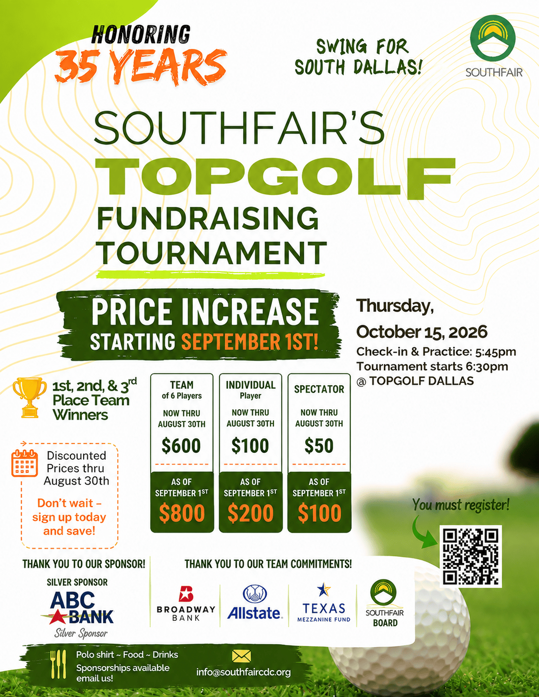 Southfair's TOPGOLF Fundraising Tournament